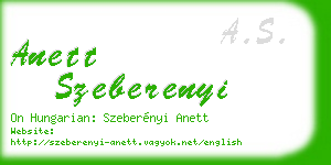 anett szeberenyi business card